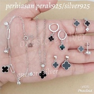 ANTING VANCLEEF CLOVER PERAK 925 LAPIS MAS PUTIH CLOVER / Gelang Clover / Kalung Clover / Cincin Clo