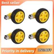 4PCS DC Electric Motor + Plastic TT Motor Tire Wheel Dual Shaft Gear Motor TT   for  Smart Car