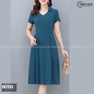 Đầm nữ trung niên chất liệu kaki thun cao cấp kiểu sáng sang trọng dễ mặc dễ phối đồ N110 Thời trang