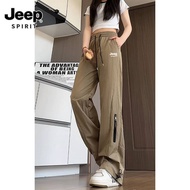 JEEP SPIRIT 2025ฤดูร้อนผ้าไอซ์ซิลค์กางเกงกางเกงลำลองน้ำหนักเบา