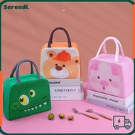 SERENDI Insulated Lunch Box Bags, Non-woven Fabric Lunch Box Accessories Cartoon Lunch Bag, Portable Thermal Bag Tote Food Small Cooler Bag