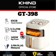 KHIND Air Fryer GT398 5.5 Liter Large High-Capacity Air Fryer Multi-Function