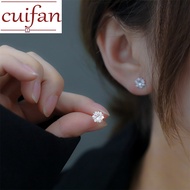 Earring saudi gold 21k Snowflake zircon stud earrings for women for kids hypoallergenic