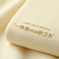 Creamy Apricot 600g Heavy Fleece Lining Round Neck Sweatshirt - Gentle Style Beige Autumn/Winter War