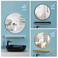 Nordic Bathroom Round Mirror Wall-Mounted Perforated Bathroom Mirror Round Bathroom Bath Mirror Toilet Wall-Mounted Mirror Decorative Mirror Toilet Toilet Makeup Mirror