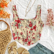 WYWH เสื้อกล้ามพิมพ์ลายดอกไม้ช่วงวันหยุดสำหรับผู้หญิงพร้อมคอสี่เหลี่ยม