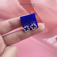 Women's 4-leaf clover silver earrings with real silver stones - GOJI silver