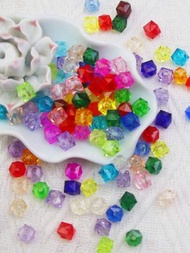 100 Piezas 10mm Cristal Falso Y Diamantes De Imitación Hágalo Usted Mismo, Cadena De Cuentas Con Estrellas Y Cuentas Acrílicas Sueltas Multicolores Cuadradas De Plástico Para Hacer Pulseras, Brazaletes, Collares. Accesorios Para Hacer Joyas, Clasificación De Colores