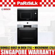 (Bundle) Bosch HBS573BS0B Series 4 Built-in Oven + BEL554MS0K Series 6 Built-in Microwave Oven (25L)