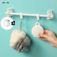 2pcs Self Adhesive Curtain Ring Telescopic Rod Hook Punch-free 360 Degree Rotatable Shower Curtain Rod Hanging Holders