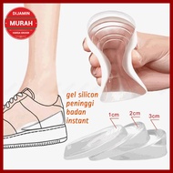 SEPASANG GEL SILICON PENINGGI BADAN INVISIBLE INSOLE SEPATU WANITA BANTALAN PENINGGI BADAN ALAS SEPATU PENINGGI BADAN SOL SEPATU