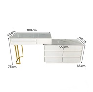 โต๊ะเครื่องแป้ง โต๊ะแต่งหน้า Dressing Table 9ลิ้นชัก ปรับได้อย่างอิสระความยาว (CM.)80-120สามารถปรับท