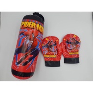 Spiderman Boxing Punching Bag And Boxing Gloves Kids Boxing Toy mainan.