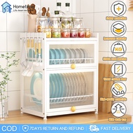 Kitchen Dish Rack Cabinet Dustproof Cupboard Countertop Plate Organizer Storage rack Kitchen Cabinet
