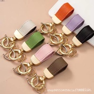 Mini Keychain Delicate Leather Colorful Macaron for Car Simple Fashionable Women