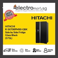 HITACHI R-SX700PMS0-GBK Side by Side Fridge Glass Black (573L)