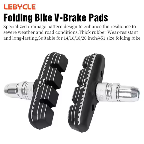 LEBYCLE 55mm Folding Bike Brake Pad Bike V Brake Shoes Pads Wear-Resistant Rubber Shoes Folding Bike