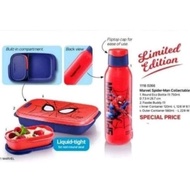 Tupperware SPIDERMAN LUCH Children's Lunch Box SET With Bulkheads And Bottles 750ml
