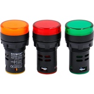 Baomain AD16-22D/S31 AC220V 20mA Energy Saving LED Indicator Light Green*1 Yellow*1 Red*1 22mm 0.86"