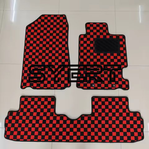 For Honda Integra Type-R DC5 2001-2006 RHD JDM Checkerboard Car Floor Mats Anti-Slip Carpet All-Weat