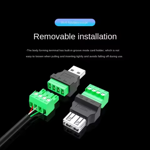 USB Plug USB 2.0 USB Connector 4 pin Type A USB Turn Terminal Adapter Connector Jack Type-A 4-pin Ma