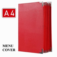 Fantasy PREMIUM RED Leather Menu Folder Menu Book Cafe Menu Cover Book A4 Presenter Guest Check Book
