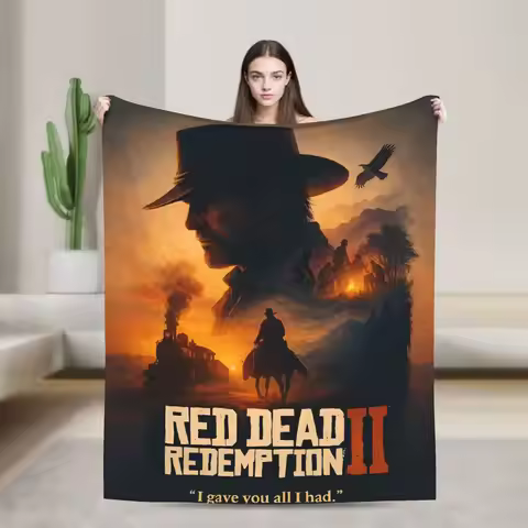 Arthur Morgan RDR 2 West Cowboy Game Blanket Quality Warm Bedding Throws Winter Travel Home Decor Co
