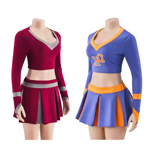 Megan Fox Jennifer’s Body Cheerleader Cosplay Costume Red/Purple Dress Jennifer High School Cheerlea