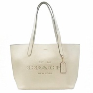 【全新】COACH 軟牛皮肩背大托特包(米白)