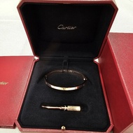 Cartier Love 手環(玫瑰金.細版.17號)