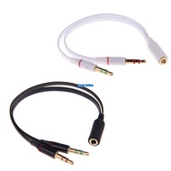 DUAL 3.5mm (MALE) TO 3.5mm (FEMALE) Y SPLITTER AUDIO/MIC CABLE