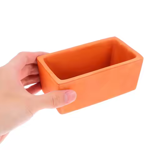 Rectangular Terracotta Flower Pot 12cm Clay Planter With Drainage Hole Pottery Container For DIY Gar