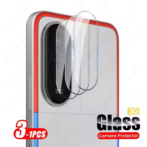 3-1Pcs Clear 3D Tempered Glass Curved Camera Protectors Cap For Poco M7 4G HD Rear Lens Film On Poco