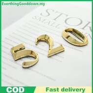 Ed 1pc Height 5cm Golden Home Sticker Address Door Label Gold Modern House Number Ever