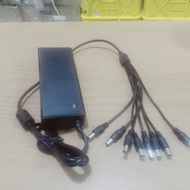 adaptor 12v 10a DC kabel cabang 8 charger lampu LED 12 volt 10 ampere