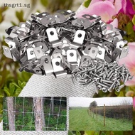 [Thsgrt] 100Pcs Aluminum Fence Clamps Metal Livesto Fence Clips Garden Farm Fence Attachment Clamps 