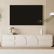 TV Stand, For Up To 55 Inch TV, White Entertainment Center, With 6 Drawer Storage Cabinet TV Console