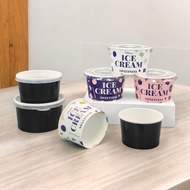 25pcs 3oz/5oz/8oz Disposable Paper Ice Cream Cup with Lid Set Dessert Cup Candy Treat Party Cup