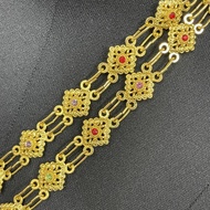 สังวาลVintage Jewelry ชุดไทยสังวาลย์ สีทองเงิน สร้อยสังวาลย์ 1เส้น