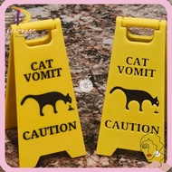 DIACHASG Dog Vomit Sign, Funny Gift Cat Vomit Sign, Bright Yellow Warning Sign