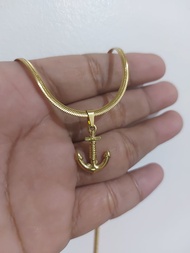 Stainless steel necklace kwintas for girls gift pawnable gold original legit Anchor Pendant