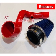 RedSuns Daihatsu Mira L2 L5 L6 Kancil Silicon Turbo Air Intake filter Induction Hose 3" (000056) Wit