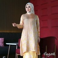 SET BATIK SUTRA GAMIS BATIK MODERN GAMIS PESTA MEWAH GAMIS WISUDA SET TUNIC ELEGANT GAMIS BATIK KEKI