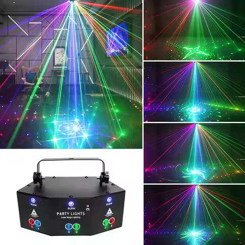 New 9 Eyes Disco Jumping Di Lamp RGB Voice Controlled DJ Remote Control Apply To Indoor Dance Festiv