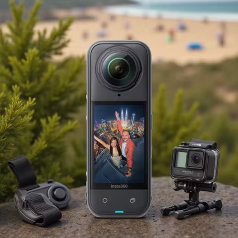 Insta360 X5 - Waterproof 8K 360° Action Camera, Leading Low Light, 3-Hour,Triple AI Chip Design Batt