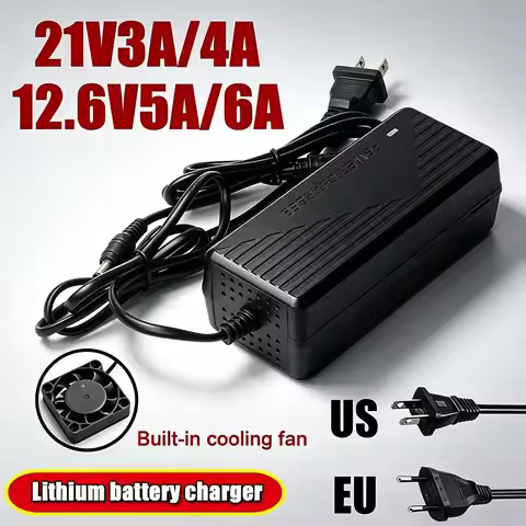Lithium Battery Pack Charger 12.6V 6A 5A 21V 4A 3A Fast Charging for Power Tool 5s 18V 21V Li-ion Ba
