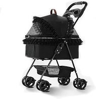 Dog Cat Stroller 3 in 1 Strolling Cart for Medium Small Dogs Foldable Travel Carrier 4 Wheels Pet Ba