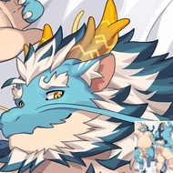 Dakimakura Anime Fluffy Furry Orcus Qinglong Pillowcase Double-sided Print Hugging Body Pillow Cover