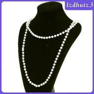 [NANA] Vintage Long White Plastic Pearls Necklace 20s Gatsby Flapper Dress Up Costume