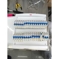 10-34WAY 40A/63A PVC MCB BOX DB SET C/W CHINT/SAFETY 1P MCB & 2P ELCB & 2P MCB